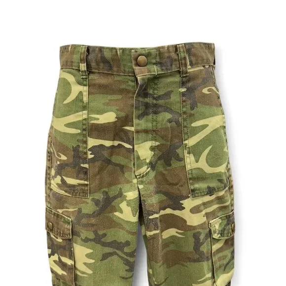 Vintage Camouflage Straight Leg Cargo Pants - Green/Brown - Picture 2 of 6